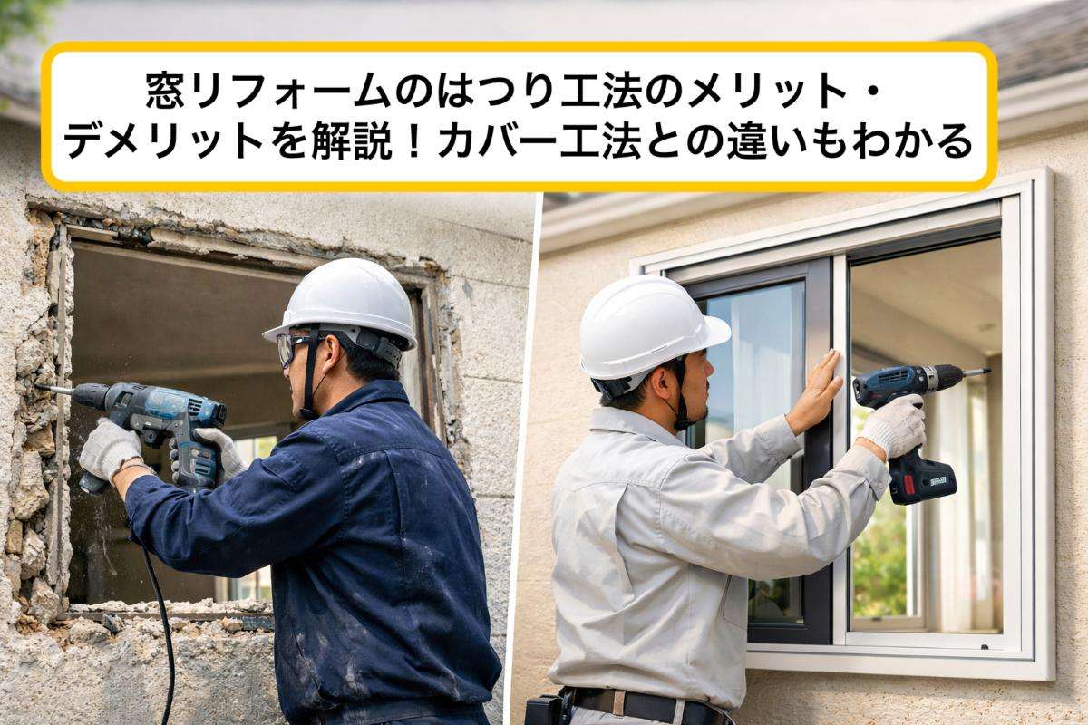 窓リフォームのはつり工法のメリット・デメリットを解説！カバー工法との違いもわかる