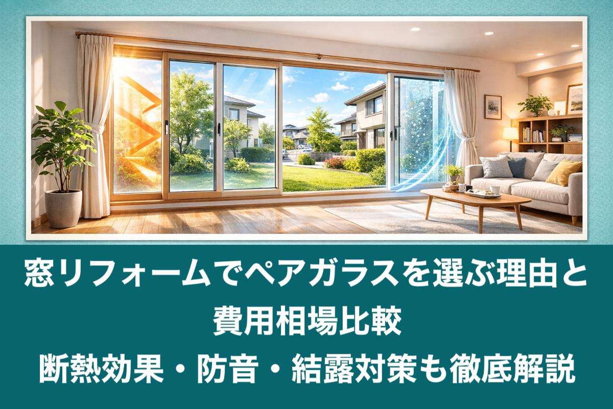 窓リフォームでペアガラスを選ぶ理由と費用相場比較｜断熱効果・防音・結露対策も徹底解説